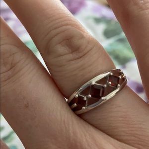 Sterling silver garnet ring